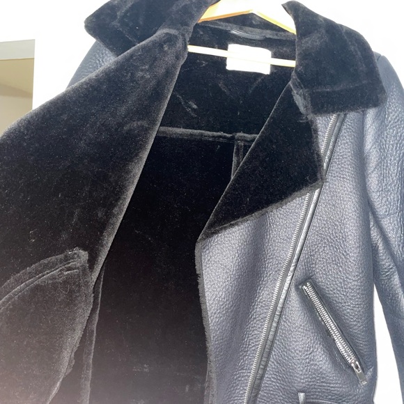 ZARA Double Faced Faux Leather Biker Jacket XS - Picture 4 of 15